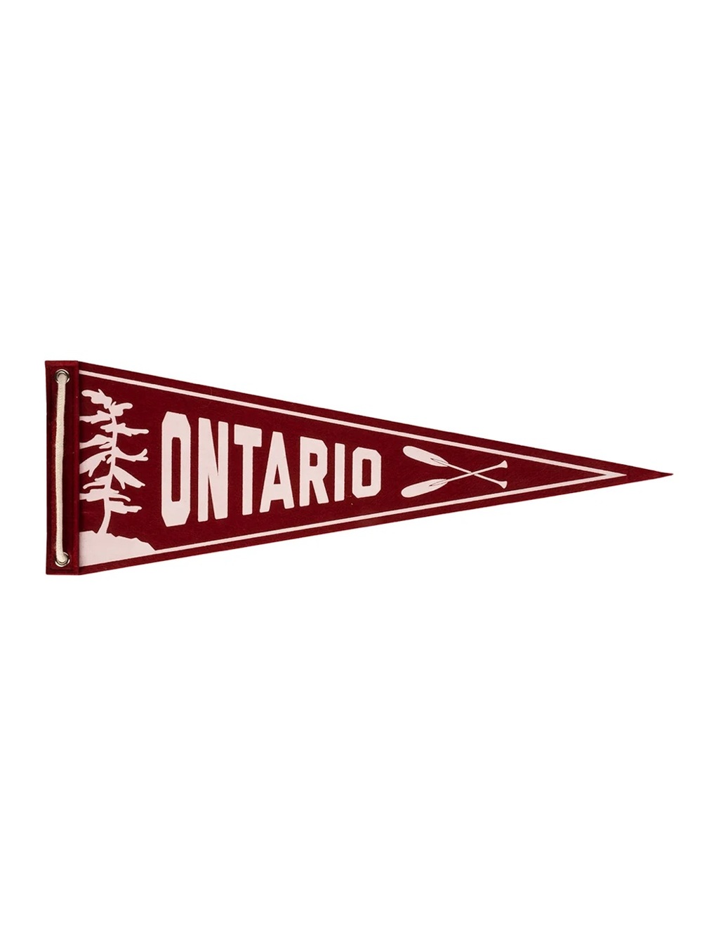 Ontario Felt Pennant Banner in Maroon and White